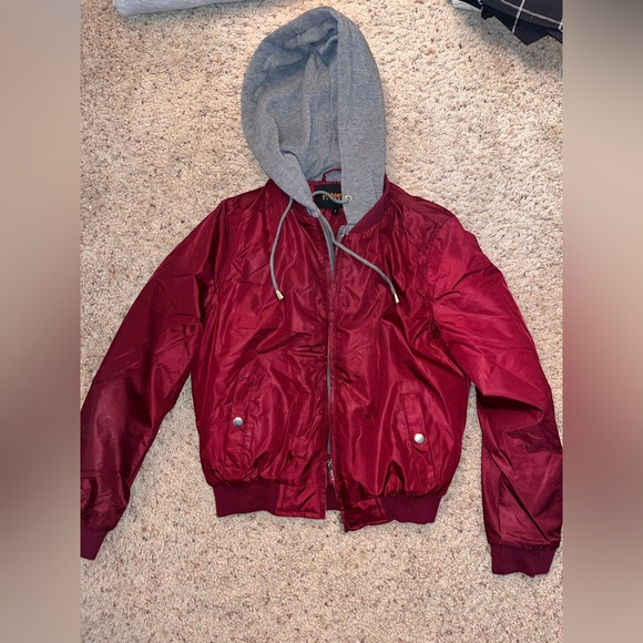 Maroon/gray windbreaker jacket - Picture 1 of 1